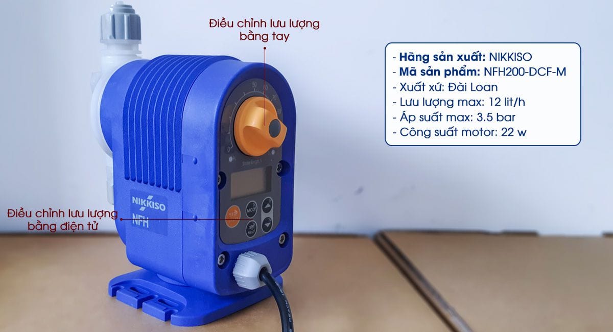Bơm định lượng hóa chất Nikkiso NFH200 DCF M Bơm định lượng hóa chất Nikkiso NFH200 DCF M