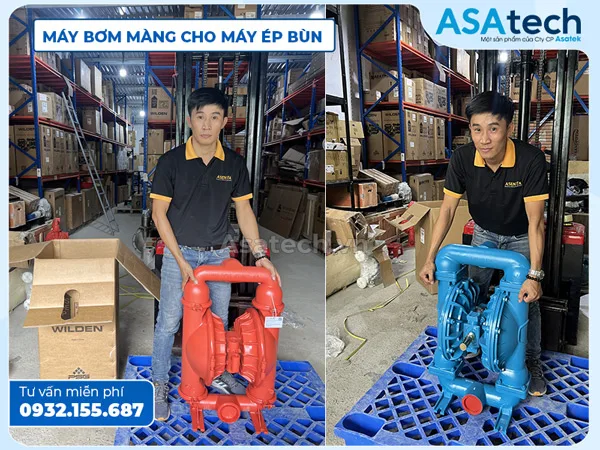 Bơm màng khí nén dùng cho máy ép bùn khung bản