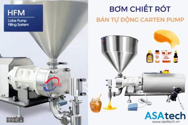 Máy Bơm Chiết Rót Thực Phẩm Carten Pump, Bơm Chiết Rót Bán Tự Động