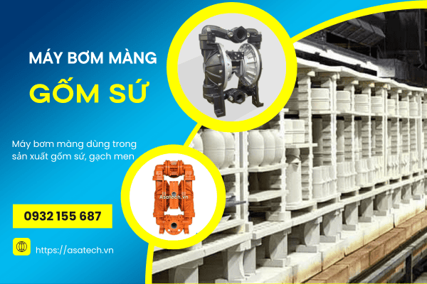 Máy bơm màng dùng trong sản xuất gốm sứ, gạch men Máy bơm màng dùng trong sản xuất gốm sứ, gạch men