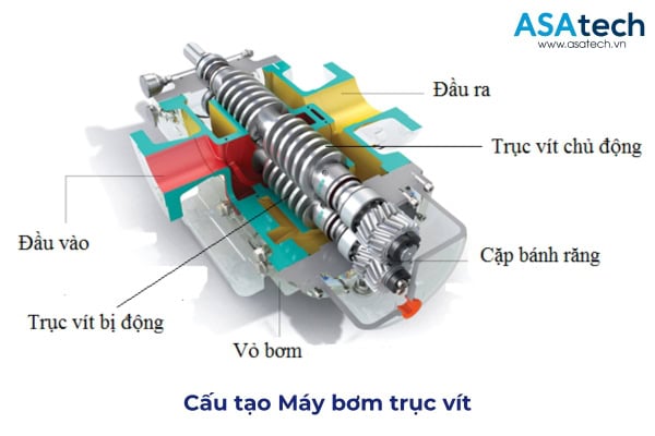 Cấu tạo máy bơm trục vít đơn - đôi carten pump, bơm ruột gà, bơm đuôi chuột bơm thực phẩm