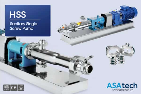 máy bơm trục vít đơn - đôi carten pump, bơm ruột gà, bơm đuôi chuột bơm thực phẩm