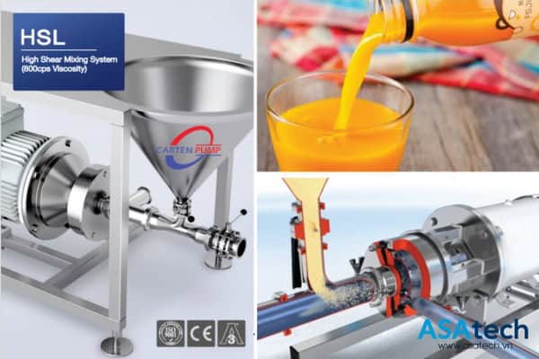 Hệ thống đồng hóa carten pump độ nhớt 800cps Hệ thống đồng hóa carten pump độ nhớt 800cps