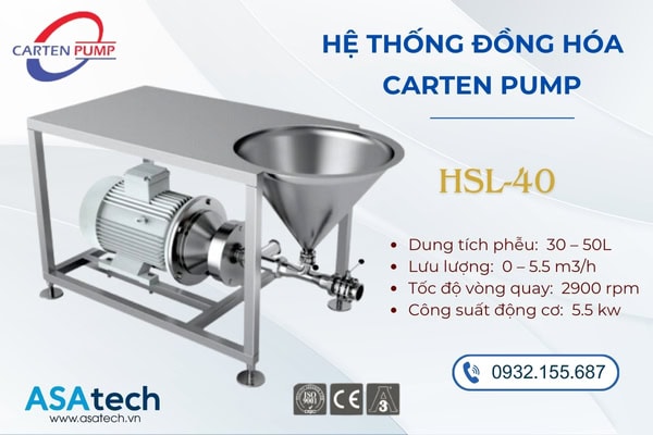 Hệ thống đồng hóa Carten Pump HSL-40 2 Hệ thống đồng hóa Carten Pump HSL-40
