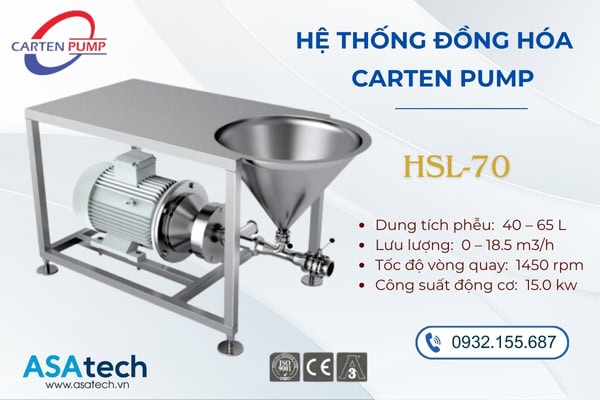 Hệ thống đồng hóa Carten Pump HSL-70 2 Hệ thống đồng hóa Carten Pump HSL-70