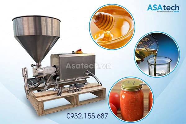 Máy chiết rót tương ớt, sa tế bán tự động một vòi Carten Pump Máy chiết rót tương ớt bán tự động một vòi Carten Pump