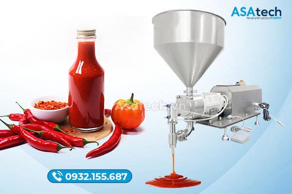 Máy chiết rót tương ớt bán tự động một vòi Carten Pump Máy chiết rót tương ớt bán tự động một vòi Carten Pump