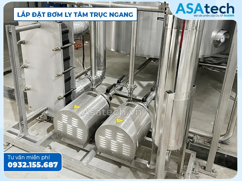 lắp đặt hệ thống bơm ly tâm nằm ngang cho nhà máy