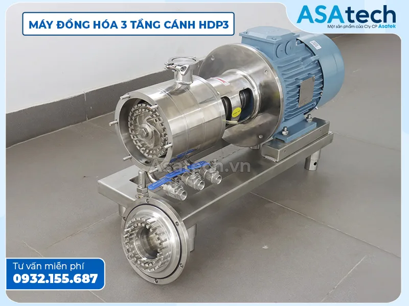 Máy đồng hóa nước trái cây, nước giải khát, rượu Carten Pump HDP3 loại 3 tầng cánh Bơm đồng hóa nước trái cây, nước giải khát, rượu Carten Pump HDP