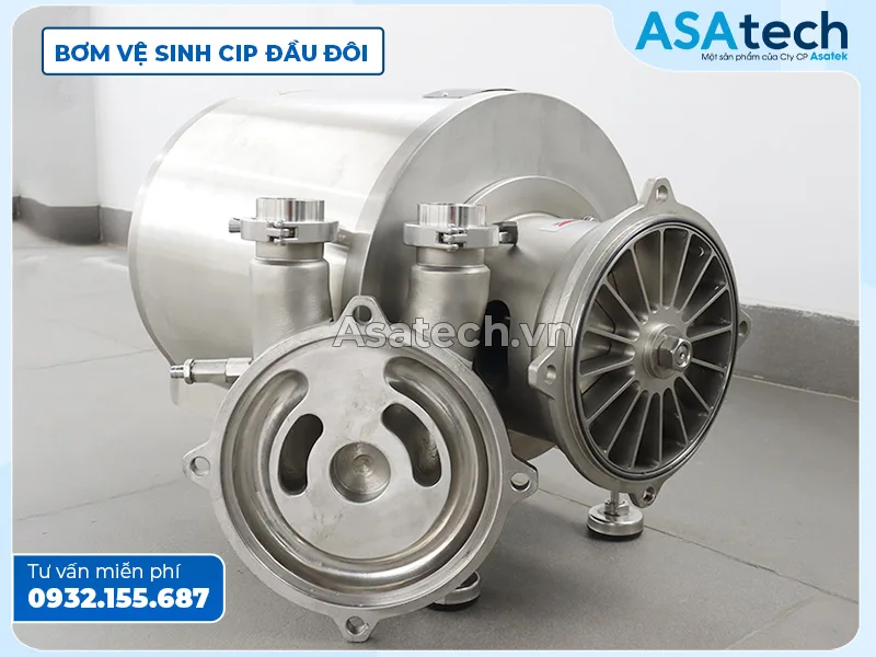 Asatech - bơm vệ sinh làm sạch tại chỗ CIP đầu đôi Bơm vệ sinh làm sạch tại chỗ CIP đầu đôi