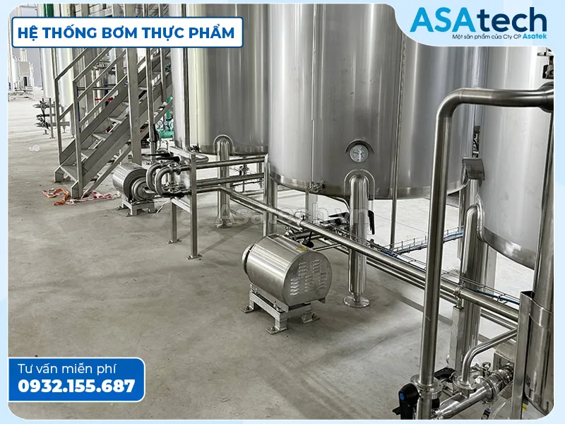 Bơm đồng hóa kết hợp bơm cánh khế sử dụng trong các nhà máy thực phẩm Bơm đồng hóa trong Hệ thống bơm thực phẩm sử dụng trong nhà máy
