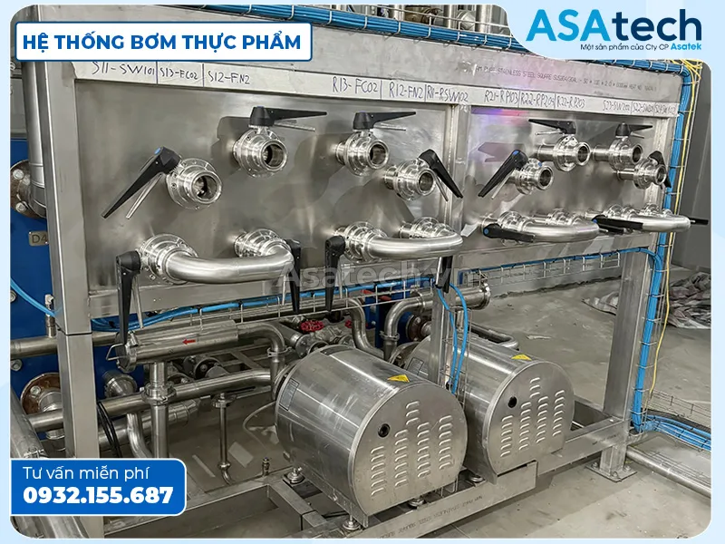Bơm đồng hóa kết hợp bơm cánh khế sử dụng trong nhà máy Bơm CIP trong Hệ thống bơm thực phẩm sử dụng trong nhà máy