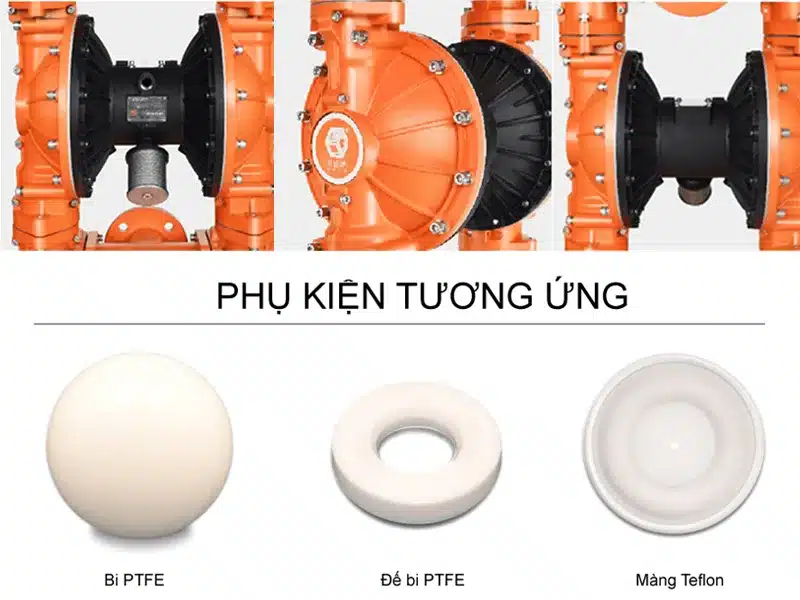 Bơm màng khí nén lót Flo Godo BFQCF-50 4 Bơm màng khí nén lót Flo Godo BFQCF-50