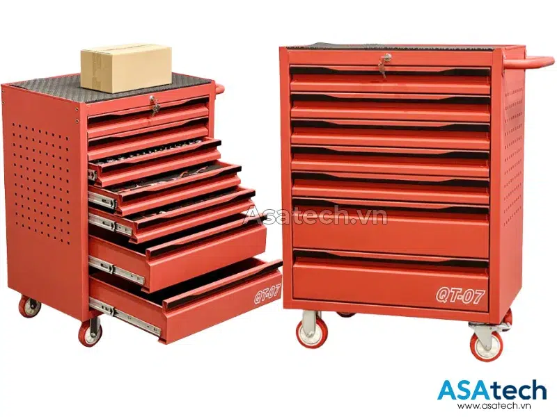 Asatech Xe đẩy đựng đồ nghề 7 ngăn kéo QT-07 Xe đẩy đựng đồ nghề 7 ngăn kéo QT-07