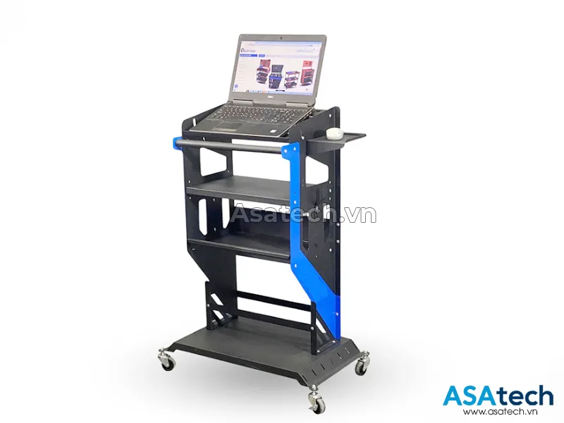 Xe đẩy đựng đồ nghề QT-LT01 có tầng trên đặt laptop tiện lợi Xe đẩy đựng đồ nghề QT-LT01
