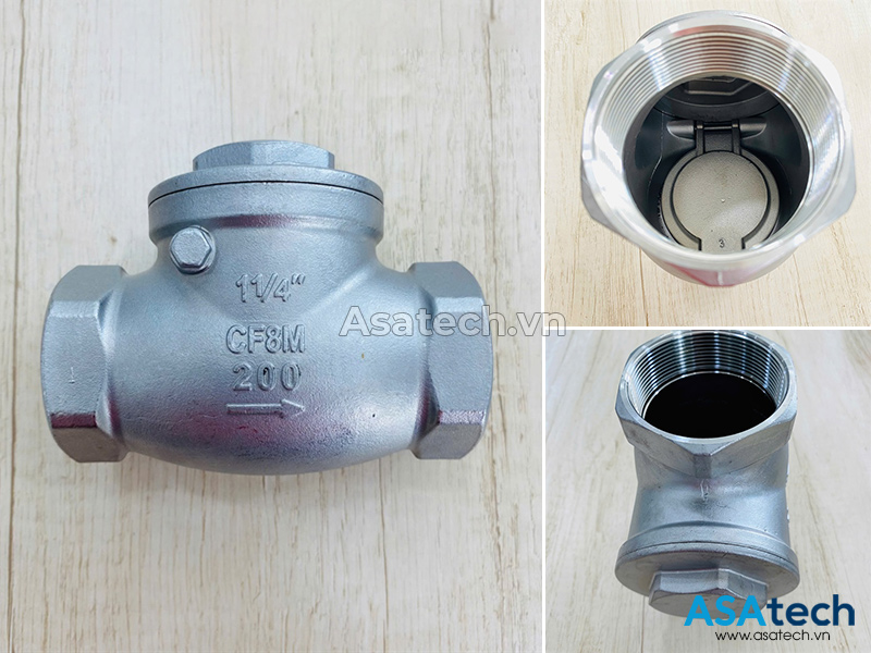 Van 1 Chiều Lá Lật Inox 304 Nối Ren Trong 2 Van 1 Chiều Lá Lật Inox 304 Nối Ren Trong