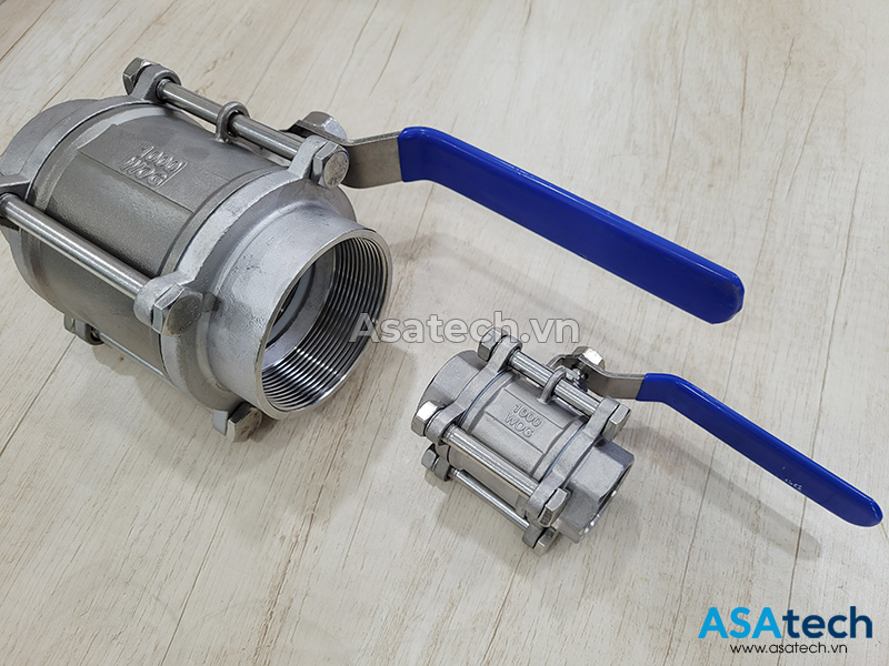 Van Bi Inox 3 Thân Tay Gạt Nối Ren Trong 2 Van Bi Inox 3 Thân Tay Gạt Nối Ren Trong
