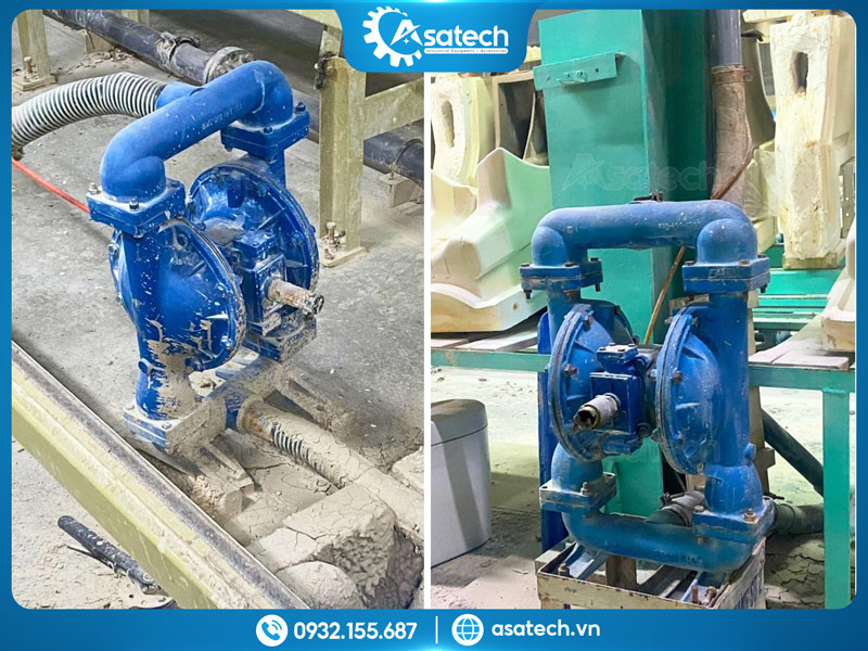 Bơm màng công nghiệp cho bột đặc và hồ men Bơm màng công nghiệp cho bột đặc và hồ men
