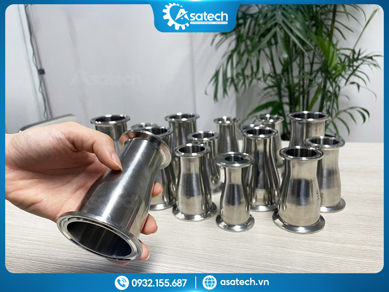 Bầu giảm 2 đầu clamp inox chịu áp, chịu nhiệt Phụ kiện inox chịu nhiệt 316L