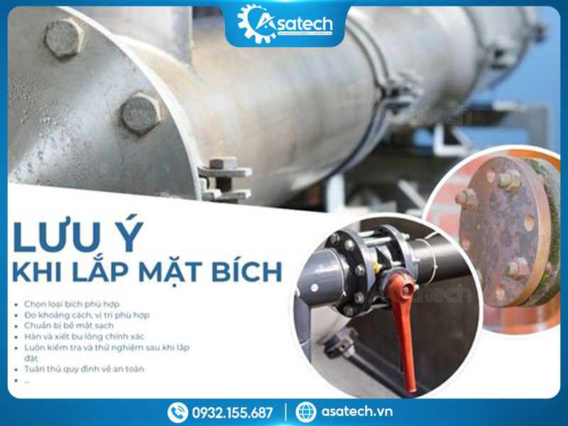 Lắp đặt phụ kiện inox khi xiết sai mặt bích Cách lắp đặt mặt bích