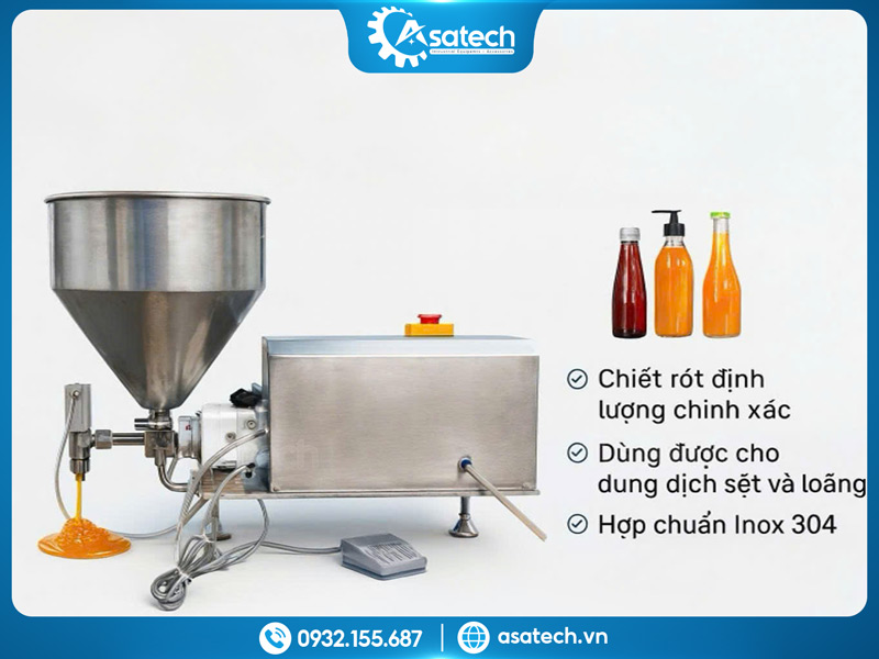 Máy chiết rót chai bán tự động Máy chiết rót chai bán tự động