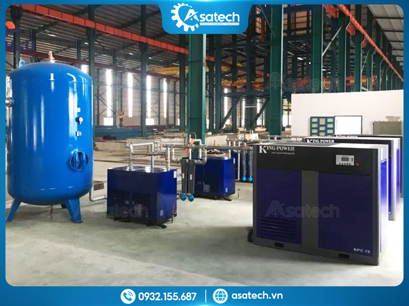 Máy nén khí trục vít trong ngành dệt nhuộm với trục vít tích hợp biến tần Máy nén khí trục vít trong ngành dệt nhuộm
