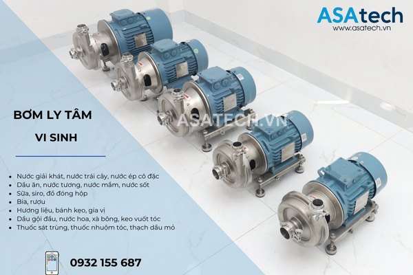 Máy bơm ly tâm thực phẩm, bơm ly tâm vi sinh