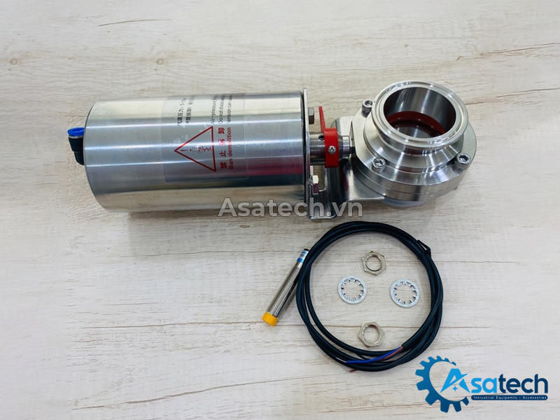 Van bướm inox vi sinh điều khiển khí nén