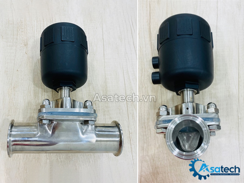 Van màng vi sinh điều khiển khí nén inox 316L kết nối 2 đầu khớp nối nhanh clamp Van màng vi sinh điều khiển khí nén inox 316L kết nối 2 đầu khớp nối nhanh clamp