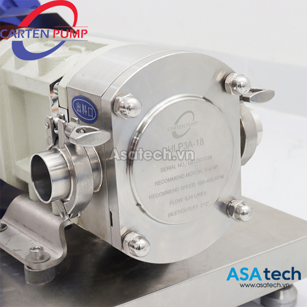 Bơm cánh khế thực phẩm Carten Pump HLP3A-18 | Lobe Pump (1.5″) 4 Bơm cánh khế Carten Pump HLP3A-18 | Lobe Pump (1-1/2″)