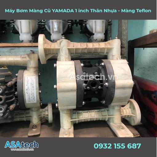 Máy Bơm Màng Khí Nén Cũ YAMADA 1 inch Thân Nhựa - Màng Teflon