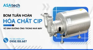 Bơm tuần hoàn hóa chất CIP vệ sinh đường ống trong nhà máy