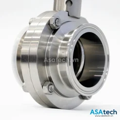 Van bướm tay rút vi sinh inox 304/316L 8 Van bướm hàn tay rút vi sinh inox 304/316L