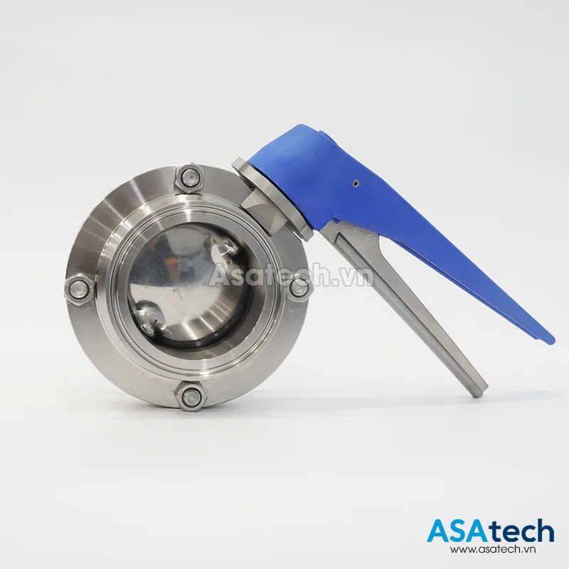 Van bướm tay gạt vi sinh Inox 304, 316L 1 Van bướm tay gạt vi sinh Inox