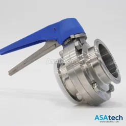 Van bướm tay gạt vi sinh Inox 304, 316L 9 Van bướm tay gạt vi sinh Inox kết nối 2 đầu clamp