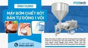 máy bơm chiết rót bán tự động 1 vòi cho thực phẩm sệt lỏng