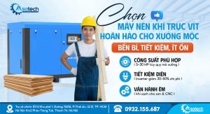 máy nén khí trục vít cho xưởng mộc