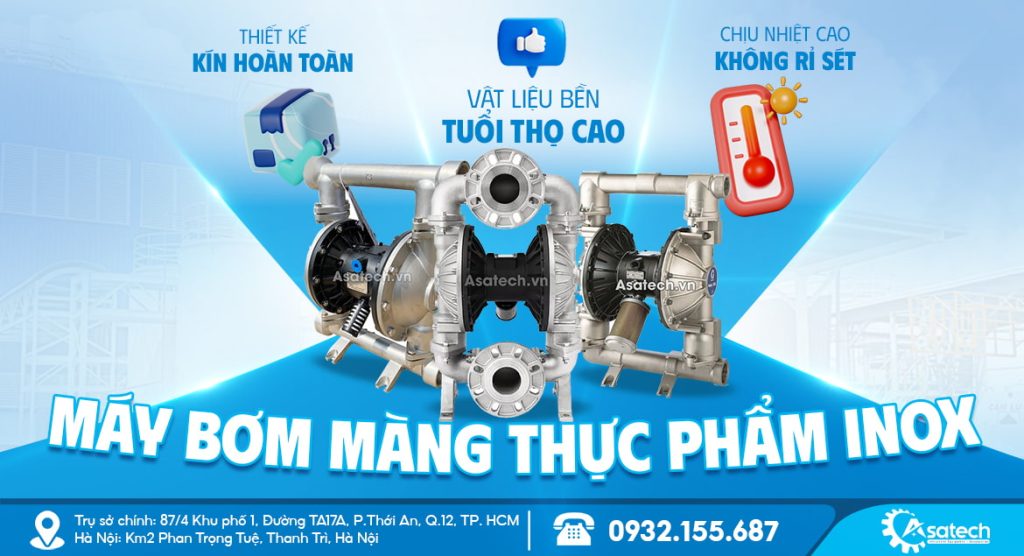 Máy bơm màng thực phẩm inox