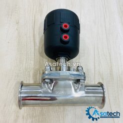 Van màng vi sinh điều khiển khí nén inox 316L kết nối 2 đầu khớp nối nhanh clamp