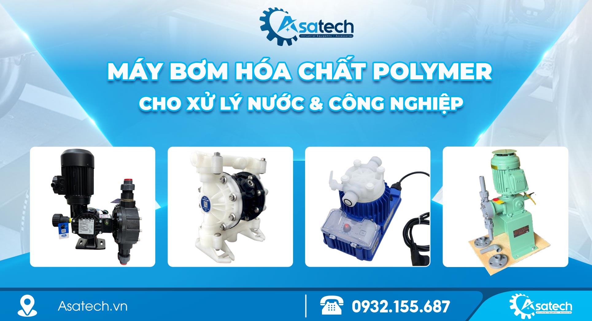 Máy bơm hóa chất Polymer cho xử lý nước công nghiệp