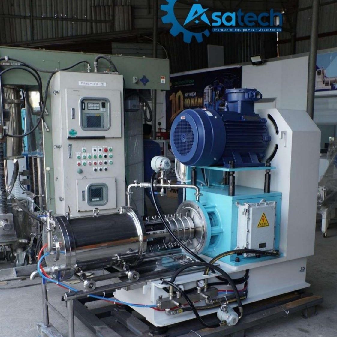 Máy Nghiền Bi Kiểu Đũa Rucca SF30 30L 45kW – Máy nghiền công nghiệp hiệu suất cao cho sơn, mực in, hóa chất