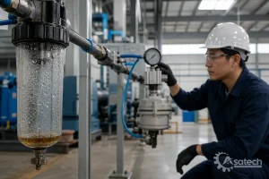Vai trò của cụm FRL cho bơm màng khí nén tại điểm dùng: Khí nén đi từ máy nén trung tâm qua đường ống dài thường tích tụ bụi bẩn, rỉ sét và nước ngưng.