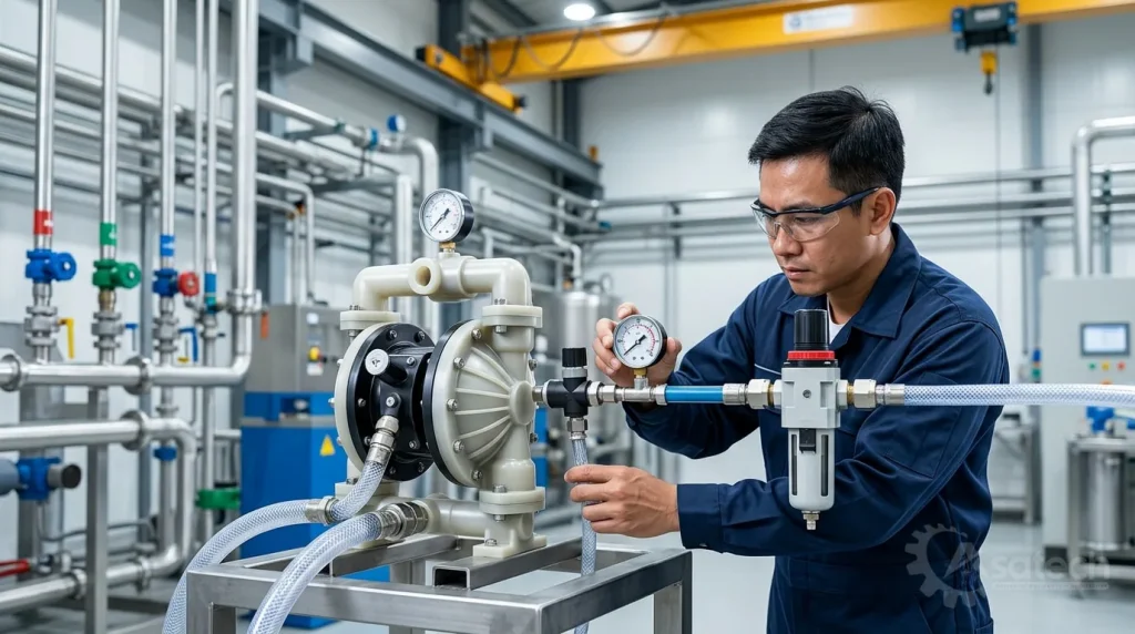 sụt áp khí nén bơm màng hóa chất - Sụt áp khí nén bơm màng hóa chất: Nguyên nhân, cách kiểm tra và xử lý an toàn