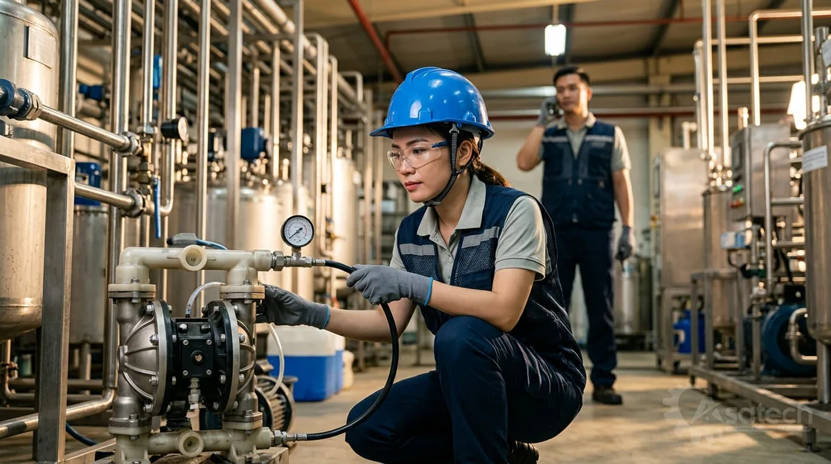 sụt áp khí nén bơm màng hóa chất - 5. Khi gặp sự cố sụt áp, tôi nên liên hệ ai?: Nếu không tự xử lý được, hãy liên hệ kỹ thuật của Asatech hoặc đơn vị cung cấp bơm để được hỗ trợ chuyên nghiệp.