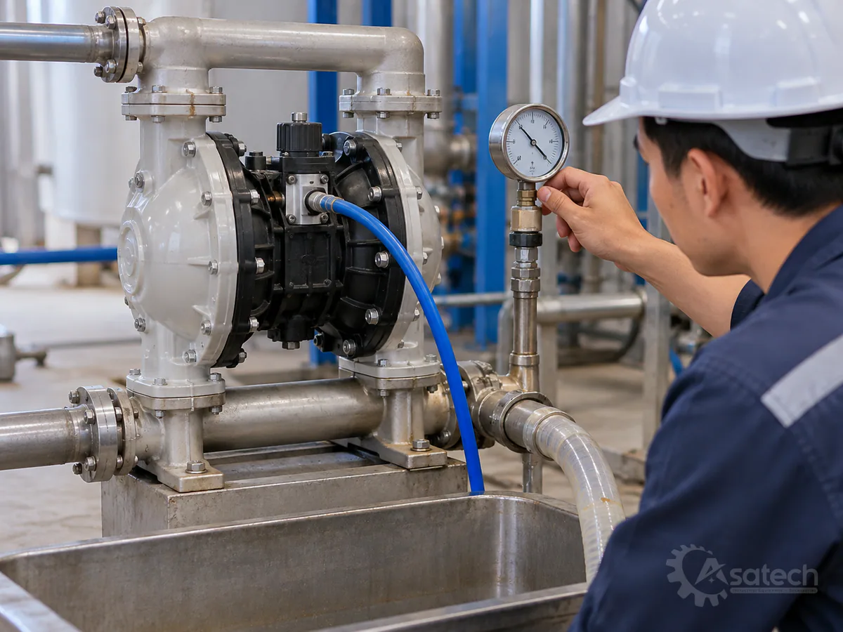 Bơm màng ARO mất áp hút: Nguyên nhân, cách kiểm tra và xử lý sự cố 2 Dấu hiệu nhận biết bơm màng ARO mất áp hút trong vận hành (hình minh họa)