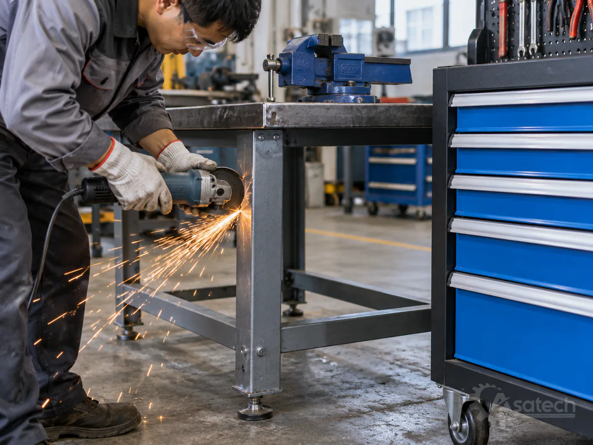 khoảng cách an toàn bàn nguội và tủ - Những thao tác không nên tự ý thực hiện tại xưởng (hình minh họa)