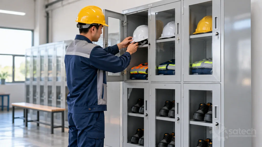 tiêu chuẩn phân chia ngăn tủ đựng đồ - Tiêu chuẩn phân chia ngăn tủ đựng đồ bảo hộ lao động chuẩn 5S
