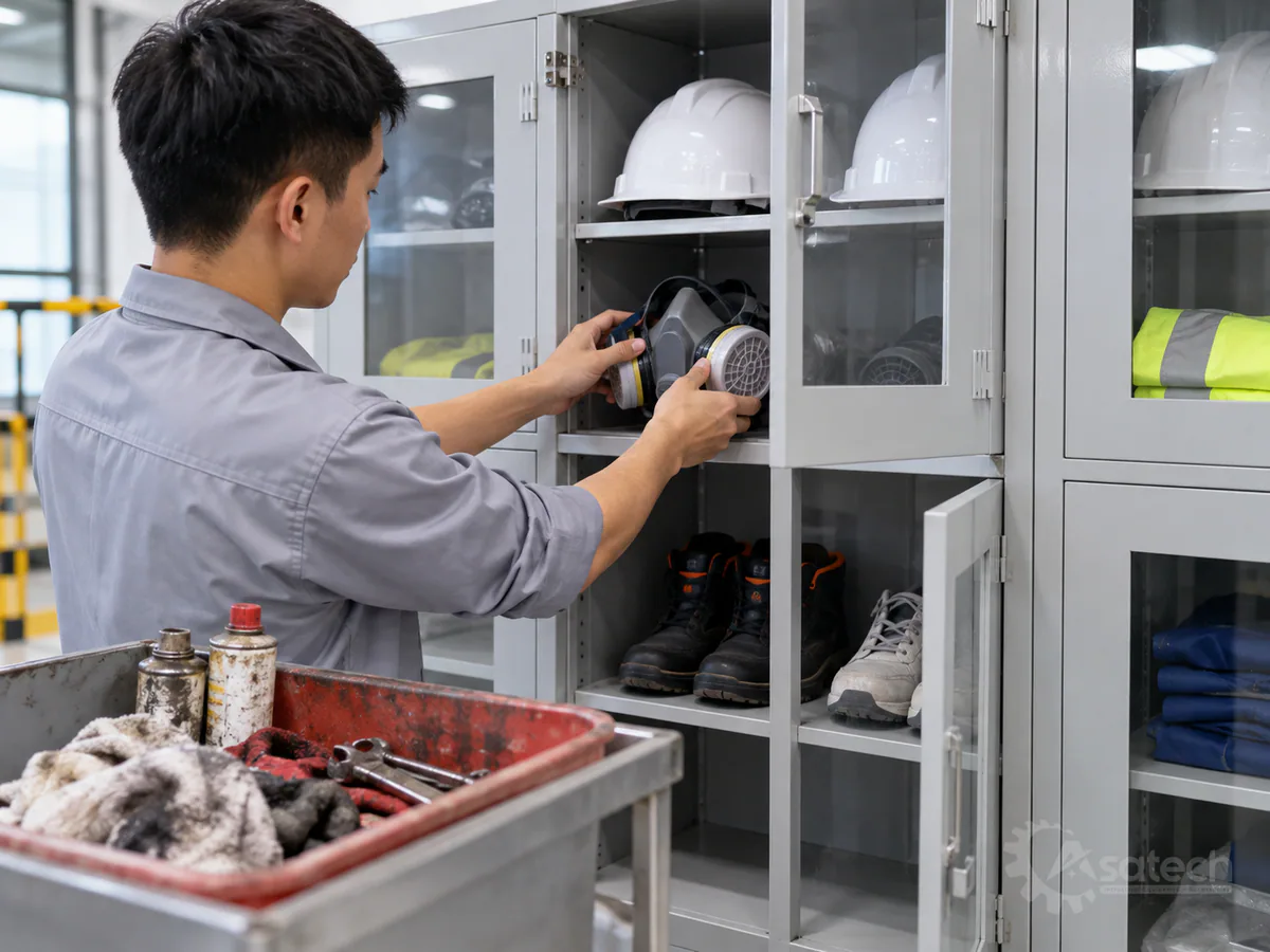 tiêu chuẩn phân chia ngăn tủ đựng đồ - Các lưu ý an toàn nhằm tránh nhiễm bẩn chéo (hình minh họa)